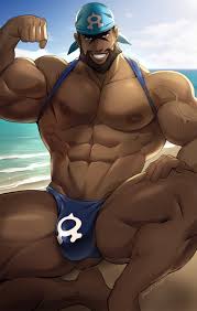 Rule 34 - 1boy Abs Archie (pokemon) Bandana Bara Beach Beach Background  Beard Biceps Big Bulge Big Muscles Big Pecs Black Hair Blue Bandana Blue  Eyes Blue Shirt Blue Speedo Brown Nipples