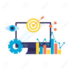 computer target share chart search engine optimization vector