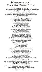 My Version Of 50 Healthy Habits Every Girl Should Have Girl Habits Healthy Version Sviluppo Personale Obiettivi Di Vita Vita Sana