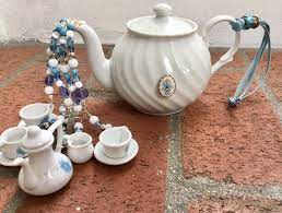 Tea Pot Kitchen Decoration Blue Tea Pot Mobile Sun Catcher Etsy Tea Pots Mini Tea Set Tea Sets Vintage