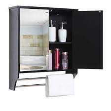 This bathroom wall cabinet features double mirrored doors for your everyday makeup or shaving, which save your space and money as well. Usikey Bathroom Wall Cabinet Wall Mounted Medicine Storage Cabinet With Double Mirror Doors Multipurpose Wal Wall Cabinet Hanging Cabinet Adjustable Shelving