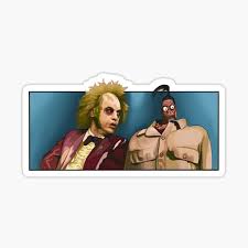 He looks at the witch doctor's number, then looks at his number) beetlejuice: Waiting Room Stickers Redbubble