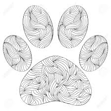 Monster high coloring pages gigi grant. Illustration Of Abstract Animal Paw Print On White Background Coloring Page For Adult Royalty Free Cliparts Vectors And Stock Illustration Image 63817372