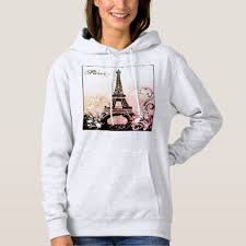 Eiffel Tower Paris Orange Light Hoodie Zazzle Com Hoodies Clothes For Women Light Orange