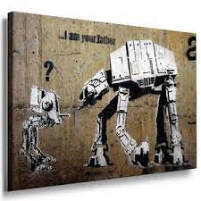 Das bild auf leinwand i am your father by banksy wird. Wandbild Xxl Kunstdruck Robot Leinwandbild I Am Your Father Banksy Graffiti Art Ebay