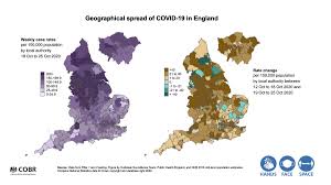 A live map showing coronavirus cases and deaths across the uk. Uk Prime Minister On Twitter Thread 1 5 Cmo England S Coronavirus Press Conference Slides 31 October 2020 Geographical Spread Of Covid 19 In England Geographical Spread Of Covid 19 In England Ages 60 Https T Co Sjn6uuop5g