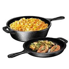 Pre Seasoned 2 In 1 Cast Iron Multi Cooker Heavy Duty 3 Quart Skillet And Lid Set Cast Iron Cookware Set Best Cast Iron Skillet Cast Iron Dutch Oven