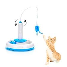 vealind interactive cat toys for indoor cats with 360 auto rotating feather ringing bell ball teaser toy interactive cat toys homemade cat toys cat toys