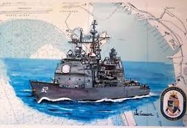 Details About Uss Chancellorsville Cg 62 Nautical Chart Art Print Us Navy Ship Veteran Gift