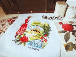Véronique enginger is perhaps the most popular and prolific cross stitch designer in france. Cross Stitch By Valkyriecrafts Design By Veronique Enginger Charts From Mango Pratique Fabuleux Voyages Finished On Ju Cross Stitch Stitchery Craft Work