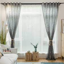 Voilage Gris Pour Chambre A Coucher Classique Japonais Gray Sheer Curtains Green Sheer Curtains Curtains