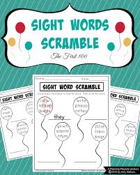 In this early reading worksheet, your child draws circles around the word under each picture and then guesses what the word might mean based on the picture. Sight Words Scramble Worksheets Planning Playtime