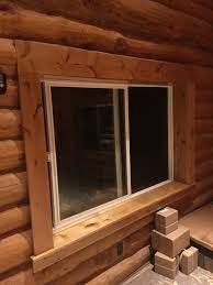 Complete log stair sets, with full log stringers (jacks) and half log treads, with custom log railing; Log House Walls Novocom Top