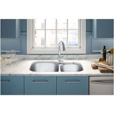 Kohler undermount stainless steel kitchen sinks. Kohler Undermount Preserve Extra Large Medium Double Bowl Kitchen Sink Stainless Steel 35 12 In 3356 Hcf Na Rona
