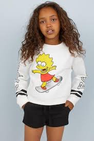 Sweatshirt With Printed Design White The Simpsons Kids H M Us Fashion Baby Girl Outfits Freshman Outfits Stylish Toddler Girl