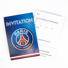 Invitation anniversaire mixte, carte d'invitation anniversaire licorne ou chevalier. 6 Invitations Psg Football My Party Kidz