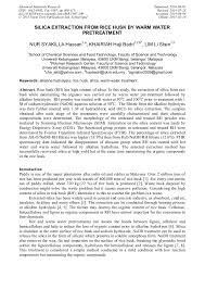 It operates in the construction sector. Silica Extraction From Rice Husk By Warm Water Pretreatment Scientific Net