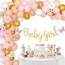 Butterfly Garden Baby Shower Decorations For Girl 110 Piece Pink Balloon Garland Arch Kit Decor Baby Girl Glitter Banner Foil Butterflies Garden Baby Showers Rose Gold Baby Shower Butterfly Baby Shower
