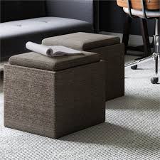 Once they were organized, i pinned each square to the other keeping up with the same color pattern to make a long strip. Simpli Home Rockwood Square Tweed Fabric Storage Ottoman With Tray In Mink Brown 3axcot 254 Mbr