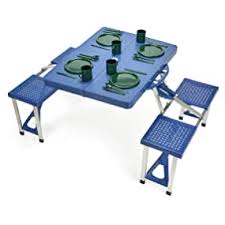Plastic fold up picnic table. Amazon Com Trademark Innovations Portable Folding Picnic Table With 4 Seats Patio Lawn Garden