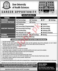 Search and apply for lecturer jobs. Dow University Of Health Sciences Duhs Faculty Jobs 2020 2021 Job Advertisement Pakistan