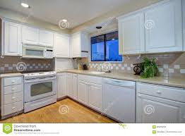 Carved painted inlaid with gold or minimalistic flat panels are some of the varieties of dark wood style cabinetry you ll see in this collection. Kitchen Design With White Appliances