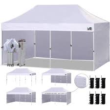 These accessories can be added to your order while. Eurmax 10 X20 Ez Pop Up Canopy Tent Commercial Instant Canopies With 4 Removable Zipper End Side Walls And Roller Bag Bonus 6 Sandbags White Walmart Com Walmart Com