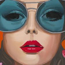 ORIGINAL Colourful Bold Contemporary Fashion Woman Portrait, Modern Wall  Art, Stylish FRAMED Painting