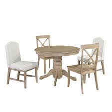 It comes with 2 finishes pine and white and all white. Classic 5 Piece Dining Set In White Wash Finish By Home Styles