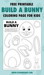 Easter sunday is on its way and these animals are ready to celebrate! Free Printable Build A Bunny Coloring Page Pjs And Paint