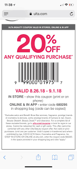 Fortunately, you can find coupo. Ulta 20 Off Coupon 8 26 To 9 1 Muaonthecheap