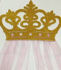 Huge Gorgeous Crown Wall Decor With Sheers For Your Little Etsy Crown Wall Decor Crown Decor Party Wall Decorations