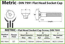 M4 0 7 4mm Qty 10 Flat Head Socket Cap Screw
