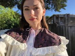 Buy Mid-century Owl Collar Oversized Coquette Ruffle Eyelet Lace Detachable  Collar With Owls Upcycled One of a Kind Online in India