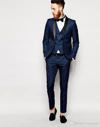 Buy mens navy slim fit prom suit m187s and other suits at contemposuits.com. Side Vent Slim Fit Groom Tuxedos Shawl Collar Mens Suit Navy Blue Groomsman Bridegroom Wedding Prom Suits Jacket Pants Tie Vest Black Tie Dress Groomsmen Suits Men Suits Blue Formal Wedding Suit Prom Suits