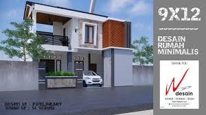 Sedangkan bagian depan terdapat motif batu alam yang memberi efek. Model Rumah Minimalis 2 Lantai 9x13 Desain Rumah Minimalis