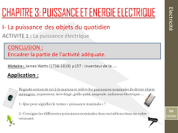 Mr Leclerc Electricite Chapitre 3 Puissance Et Energie Electrique I La Puissance Des Objets Du Quotidien Activite 1 La Puissance Electrique Conclusion Ppt Telecharger
