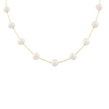 Noble double strand white pearl and green jade necklace with gold color clasp. Mileageplus Merchandise Awards Lali 14k Yellow Gold White Fresh Water Pearl Necklace