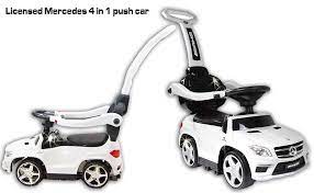 Honey joy kids ride on car, 12v licensed maserati gbili electric vehicle with 2 motors, 2.4gh remote control, led lights, mp3, horn, music, spring suspension, 2 lockable doors (black) 4.2 out of 5 stars. Amazon Com Best Ride On Cars Baby Toddler 4 In 1 Mercedes Push Car Stroller W Led Lights For Ages 1 3 White Toys Games