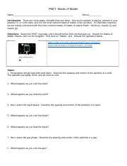 Write two things you think the simulation is designed to help you learn. Phet States Of Matter Student Mah Pdf States Of Matter Phet States Of Matter Predictions 1 Draw 10 Particles Of A Solid Liquid And Gas Substance Course Hero