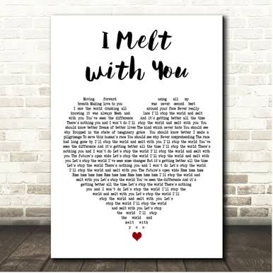 Modern English I Melt with You White Heart Song Lyric Print - Song Lyric  Designs