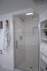 Since The Space Is Small To Begin With 36 X 36 Laying White Subway Tile Contrasted Wi Bathroom Remodel Designs Bathrooms Remodel Bathroom Interior Design