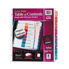 4.8 out of 5 stars 45 ratings. Avery Dennison Extra Wide Ready Index Dividers 8 Tab 9 1 2 X 11 Assorted 8 Set Buy Online In Bahamas At Bahamas Desertcart Com Productid 118848433