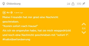 Vergangenen freitag ist hier in unserem ort etwas passiert, was in berlin und umgebung leider immer noch häufig geschieht. Oj S Freundin Schreibt Dass Er Sofort Nach Hause Kommen Soll Dann Stellt Sie Ihn Zur Rede