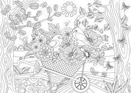 Use bright crayola® colors, and don't forget to add leaves. Summer Landscape With Lovely Flowers And Couple Of Birds In Garden Wheelbarrow For Your Coloring Page Royalty Free Cliparts Vectors And Stock Illustration Image 107715444