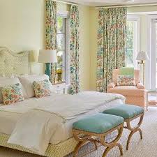 Warm ochre and blush pink textiles combine with natural. White And Yellow Bedroom Curtains Design Ideas