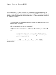 Image result for SAFE Screen for Intimate Partner Violence