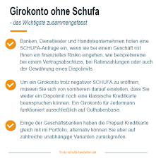 Ohne jegliche auskunft und bonitätsprüfung kommen solche kredite allerdings auch nicht aus. Girokonto Ohne Schufa 2021 Kosten Leistungen Im Blick Behalten