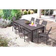table fiero 180 240x103cm en aluminium coloris ceruse brun proloisirs outdoor furniture sets outdoor furniture outdoor table