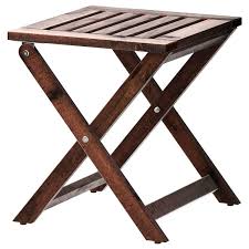 Applaro Stool Outdoor Foldable Brown Stained Ikea Hocker Ikea Applaro Ikea